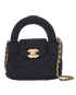 Nano Kelly Top Handle, &pound;2,350, Handbags, Black, Fabric, Front view